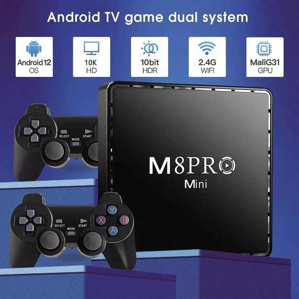 Игровая приставка M8pro mini 10K ULTRA HD, android tv 12.1 + 10000 игр,  обновленная версия купить по низким ценам в интернет-магазине Uzum (757849)