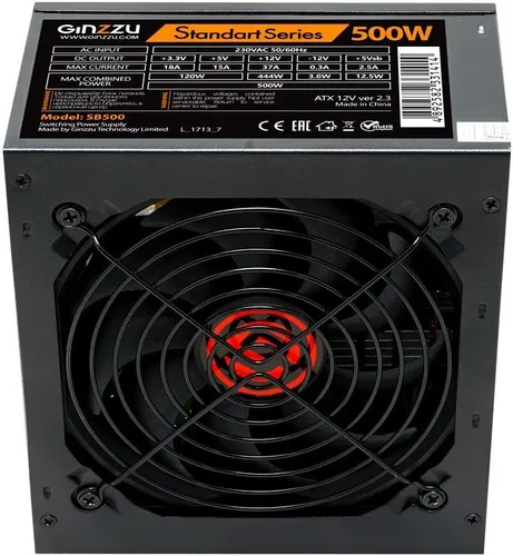 Блок питания 500W Ginzzu SB500
