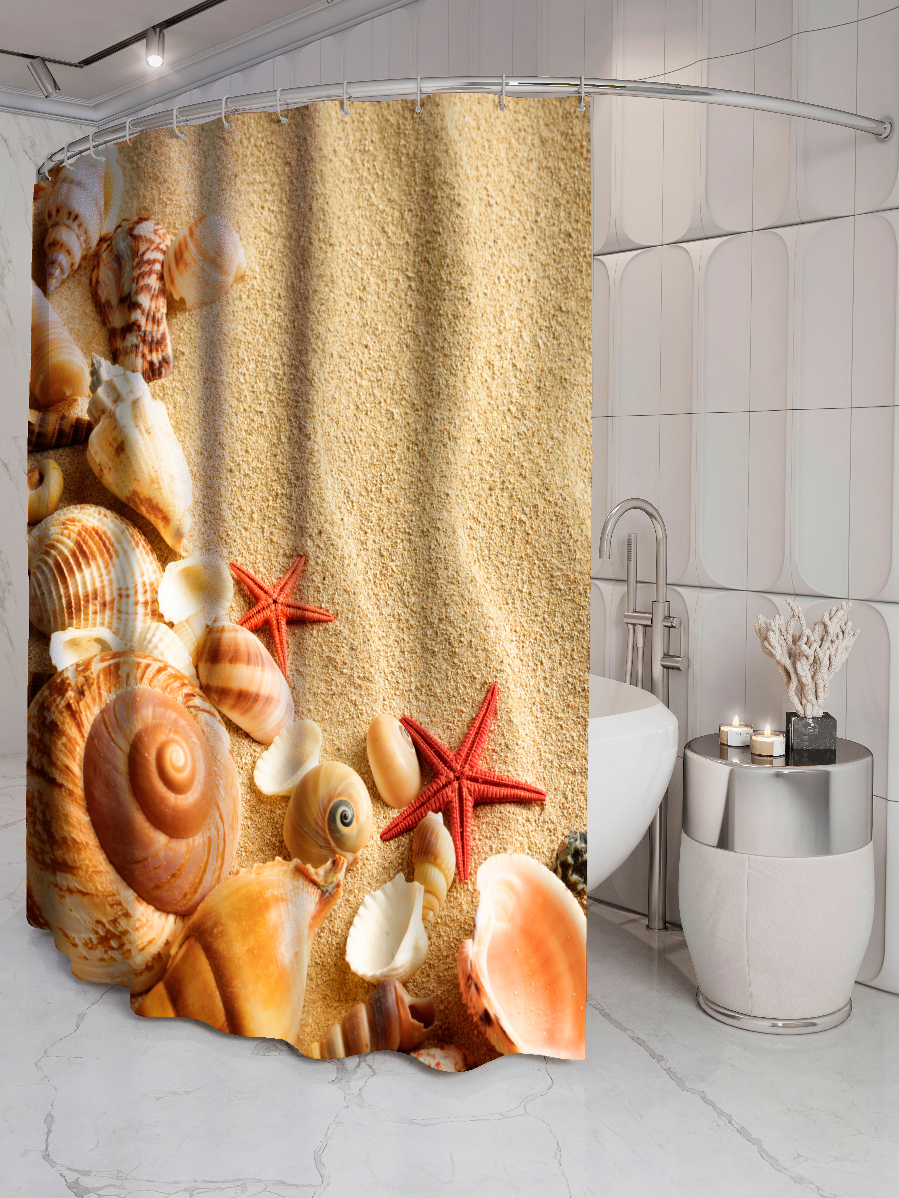 Современная модель текстильной шторки с узором