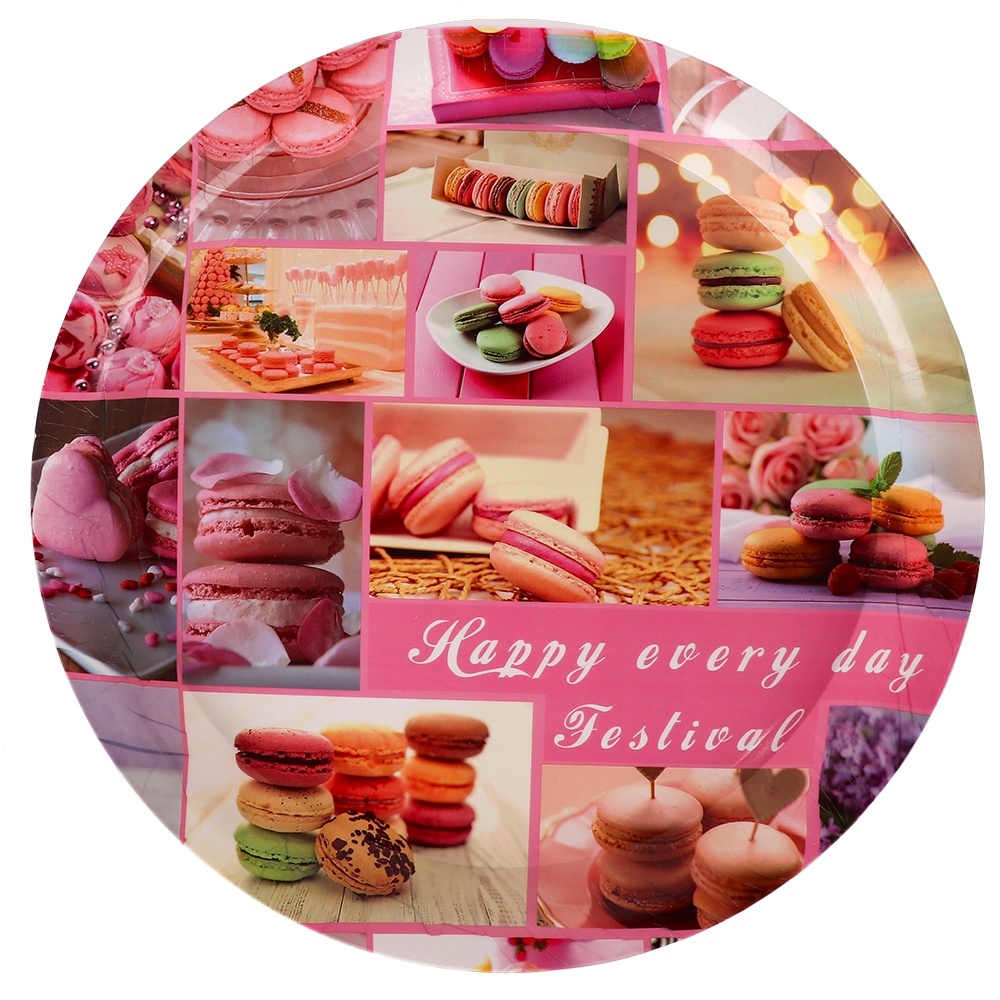 Поднос сервировочный круглый пластиковый, 34 см, Happy every day Поднос сервировочный круглый пластиковый, 34 см, Happy every day