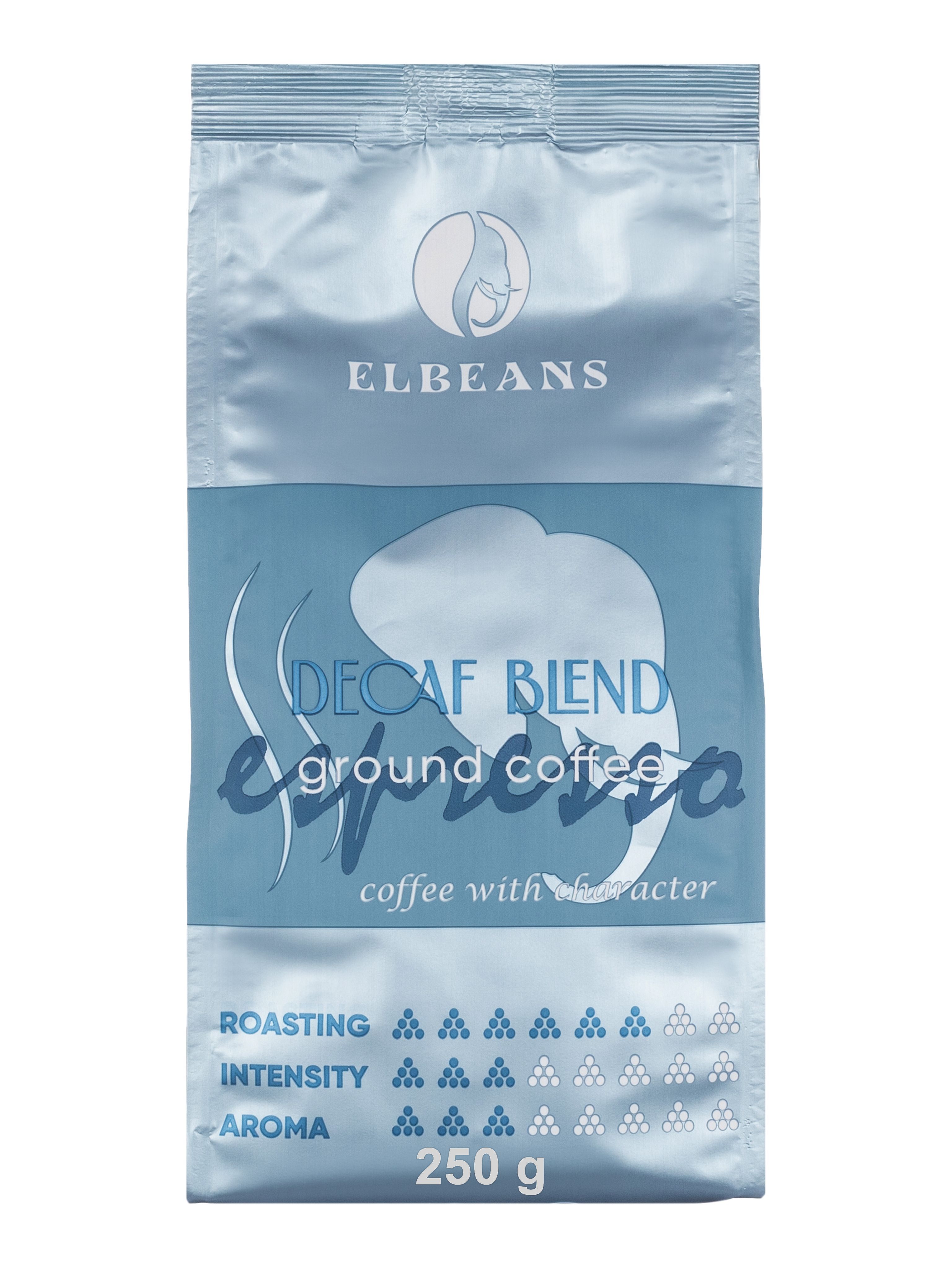 Кофе молотый Elbeans Decaf Blend Espresso, Декаф, Arabica 70% и Robusta ...