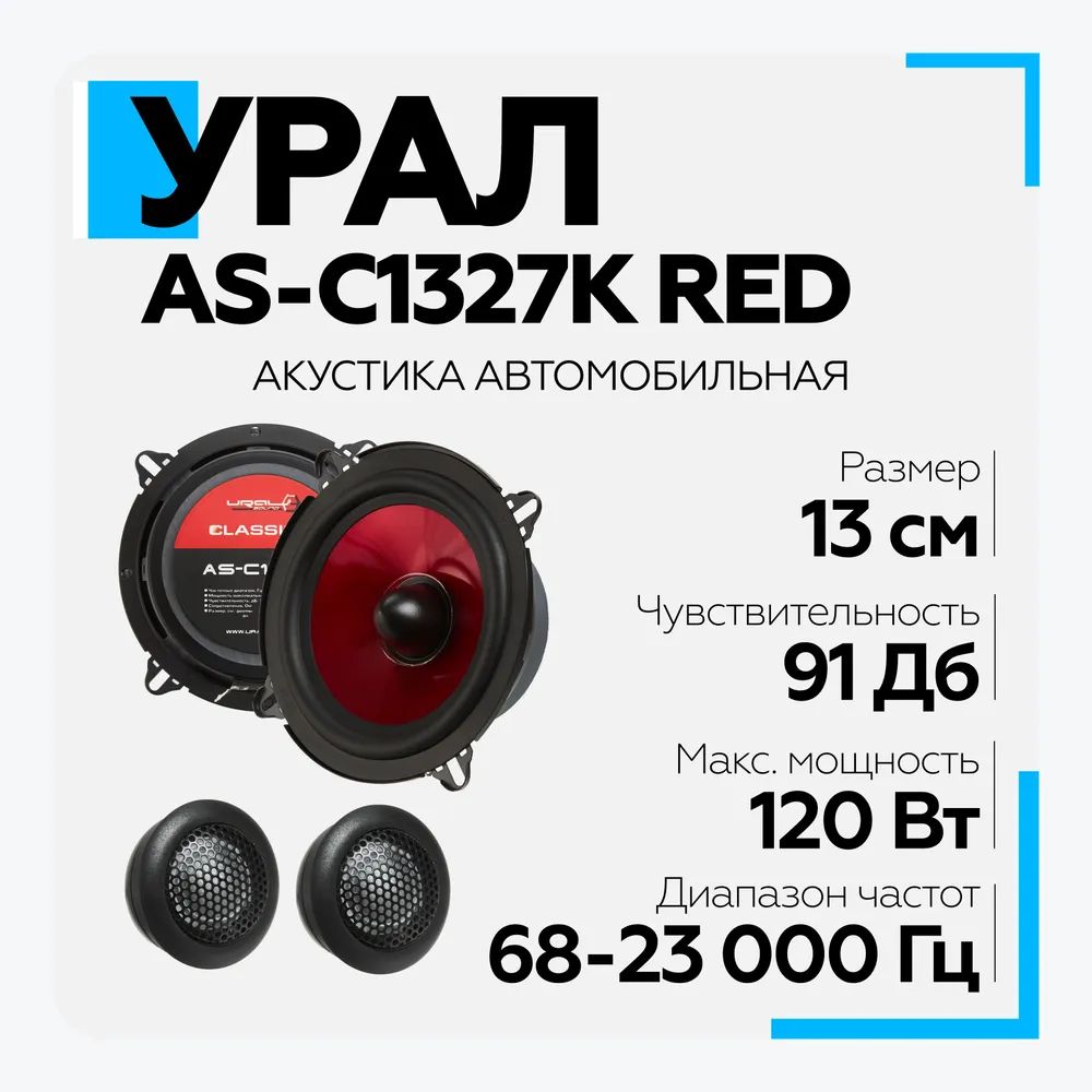 Акустическая система УРАЛ (URAL) AS-C1327K Red компонентная