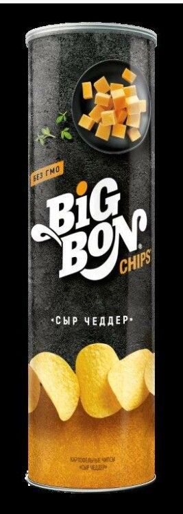 Чипсы картофельные Бигбон BIGBON со вкусом СЫР ЧЕДДЕР 130 гр тубус Big ...