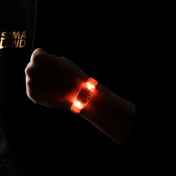 Светодиодный браслет, 2 LED, ОРАНЖЕВЫЙ
