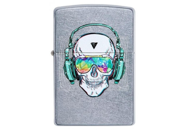 Зажигалка бензиновая ZIPPO Skull Headphone Street Chrome #1