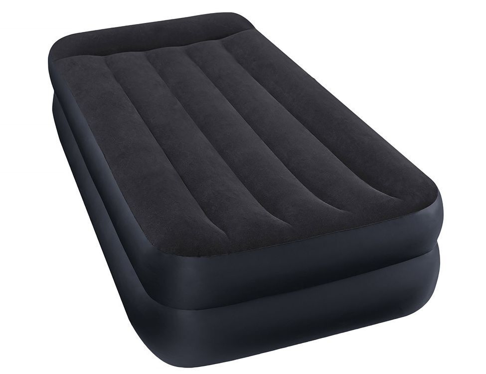 Надувная кровать intex pillow rest raised bed с встроенным насосом