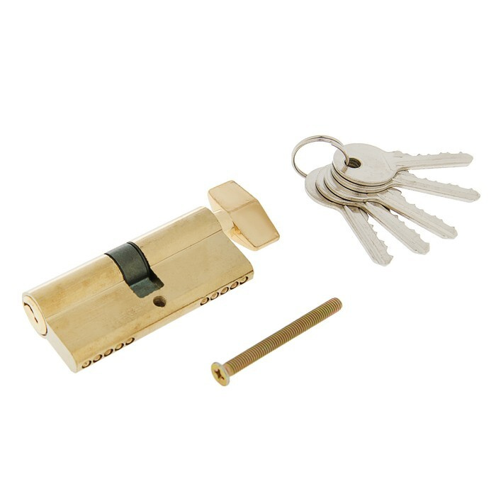 TUNDRA, Цилиндровый механизм, 70 мм, с вертушкой, английский ключ, 5 ключей, золото  #1