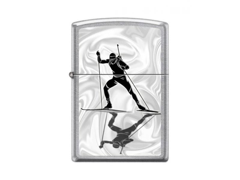 Зажигалка бензиновая ZIPPO Биатлонист Street Chrome #1