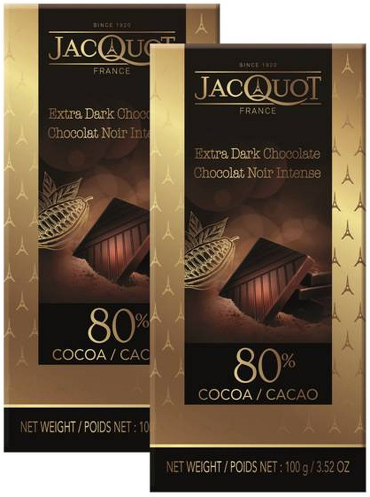 Шоколад Jacquot горький, 80% какао, 100 г х 2 шт #1