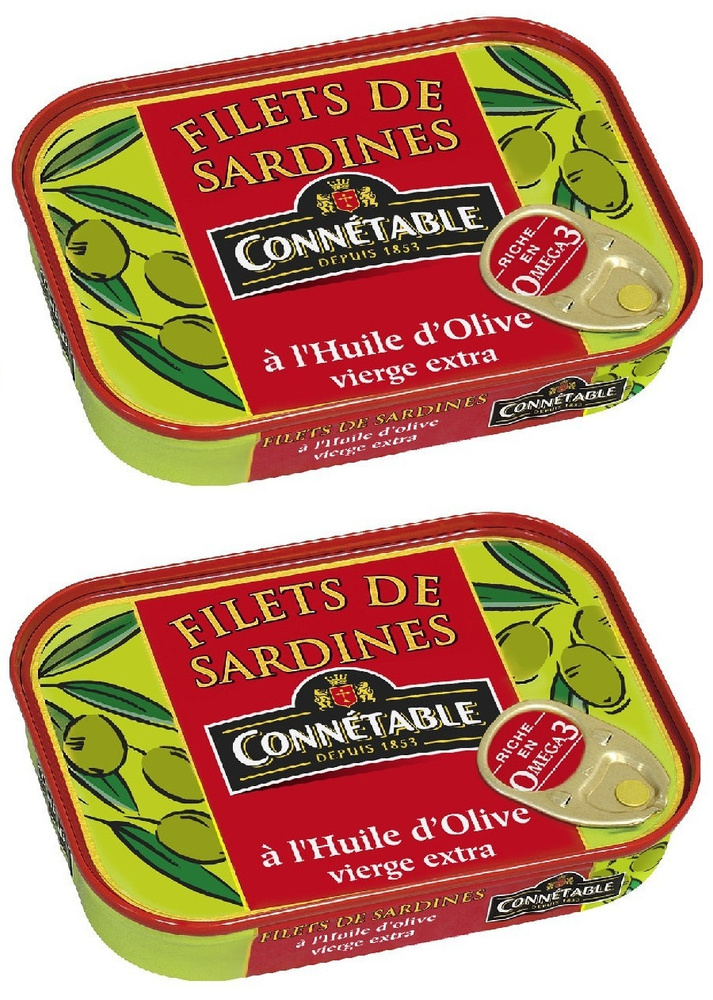 Connetable Филе сардин в оливковом масле первого отжима экстра, 2 шт по 100 г  #1