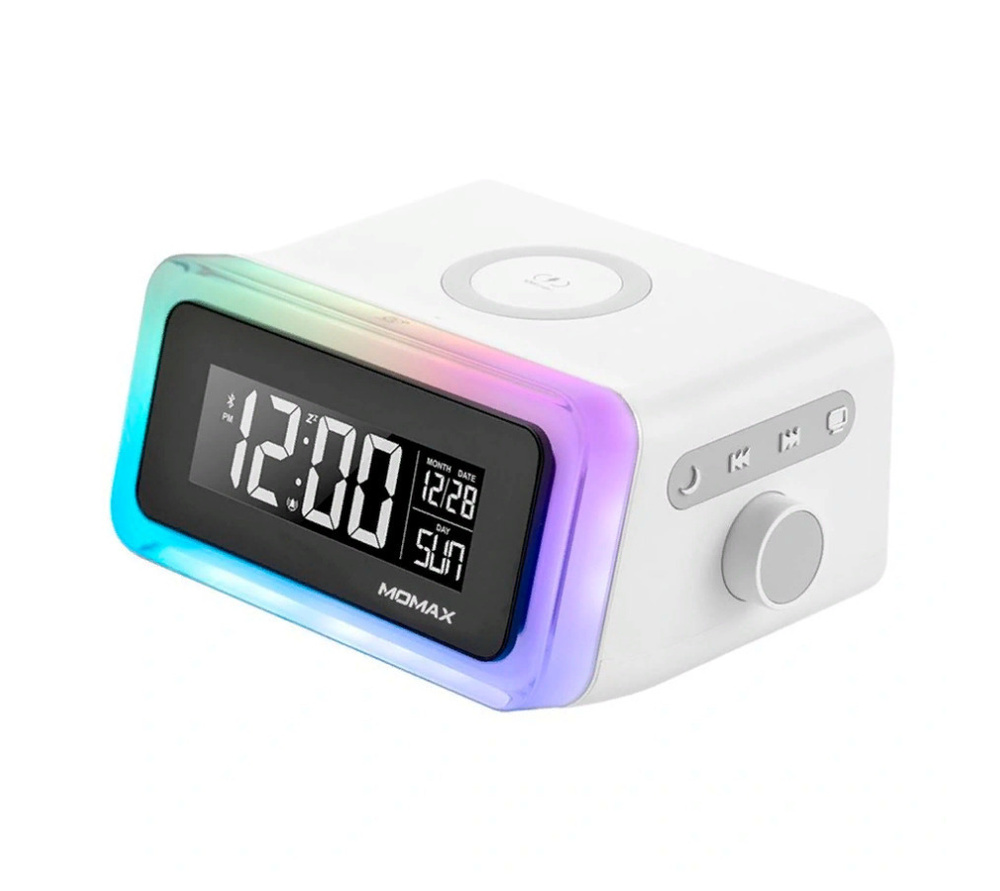 Часы Momax Q.Clock 2 Digital Clock с беспроводной зарядкой - White(QC2CNW)  купить по низкой цене с доставкой и отзывами в интернет-магазине OZON  (1268315249)