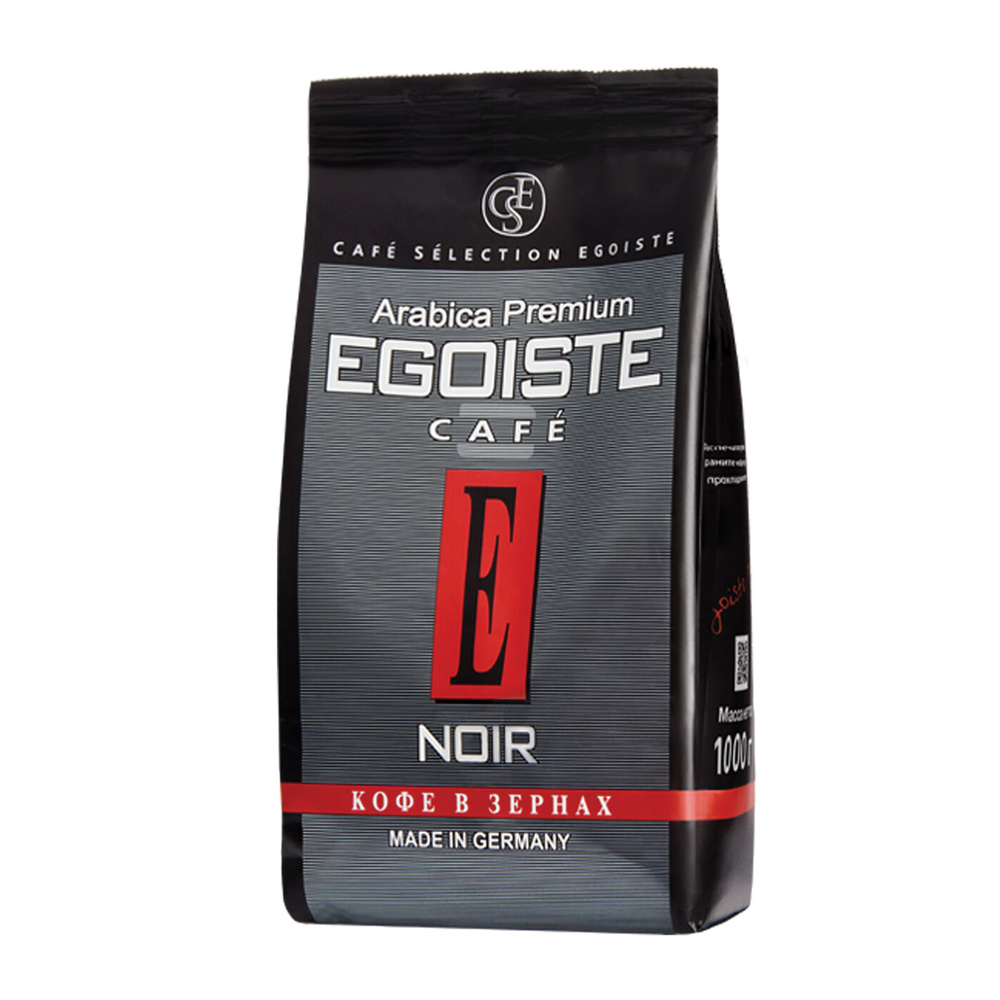 Кофе в зернах EGOISTE "Noir", натуральный, 1000 г, 100% арабика, вакуумная упаковка, 12621, 1ед. в комплекте #1
