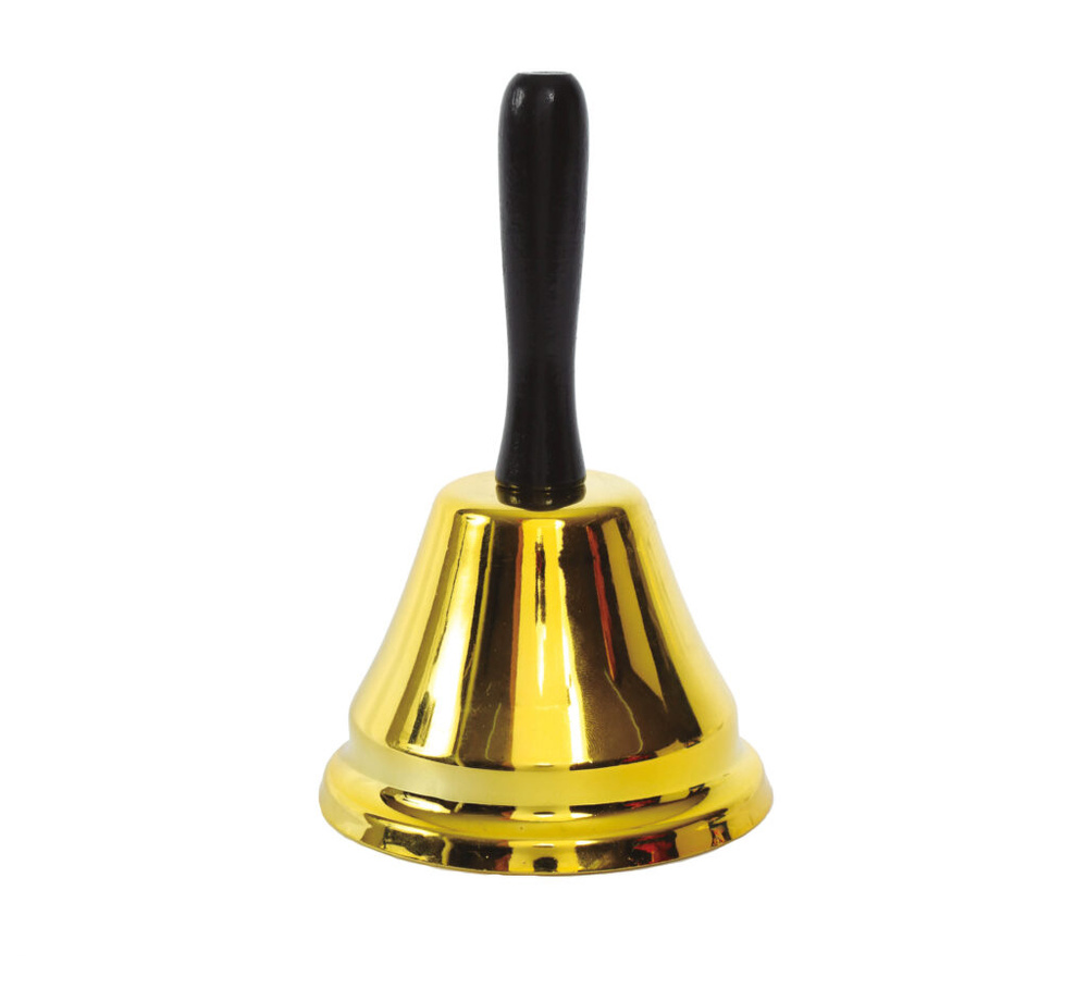Школьный ручной колокольчик, колокольчик на первый и последний звонок  маленький 12,5 см., золотой - купить Сувенир по выгодной цене в  интернет-магазине OZON (1137665853)