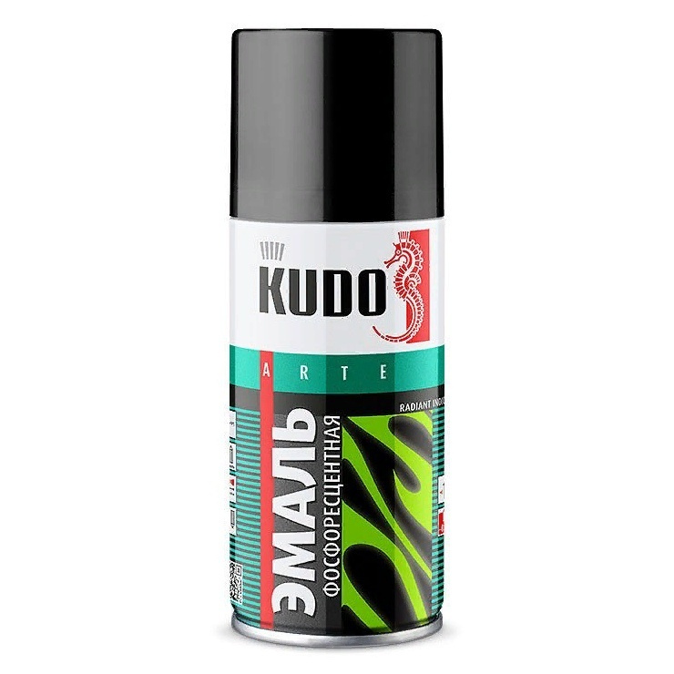 KUDO Аэрозольная краска Быстросохнущая, Гладкая, до 80°, Акриловая, Матовое покрытие, 0.21 л, зеленый, #1
