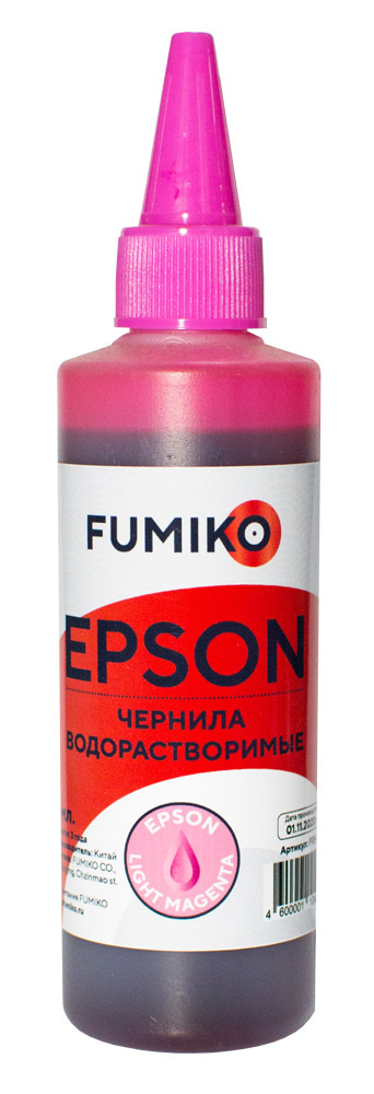 Чернила FUMIKO для Epson, 100мл., водорастворимые, Светло-пурпурный / Light Magenta  #1