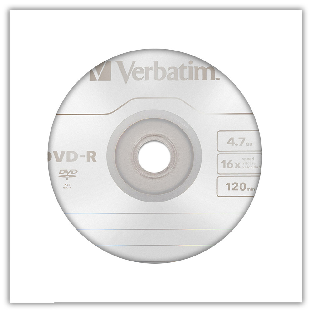 Диск Verbatim DVD-R 4,7Gb 16x в бумажном конверте с окном #1