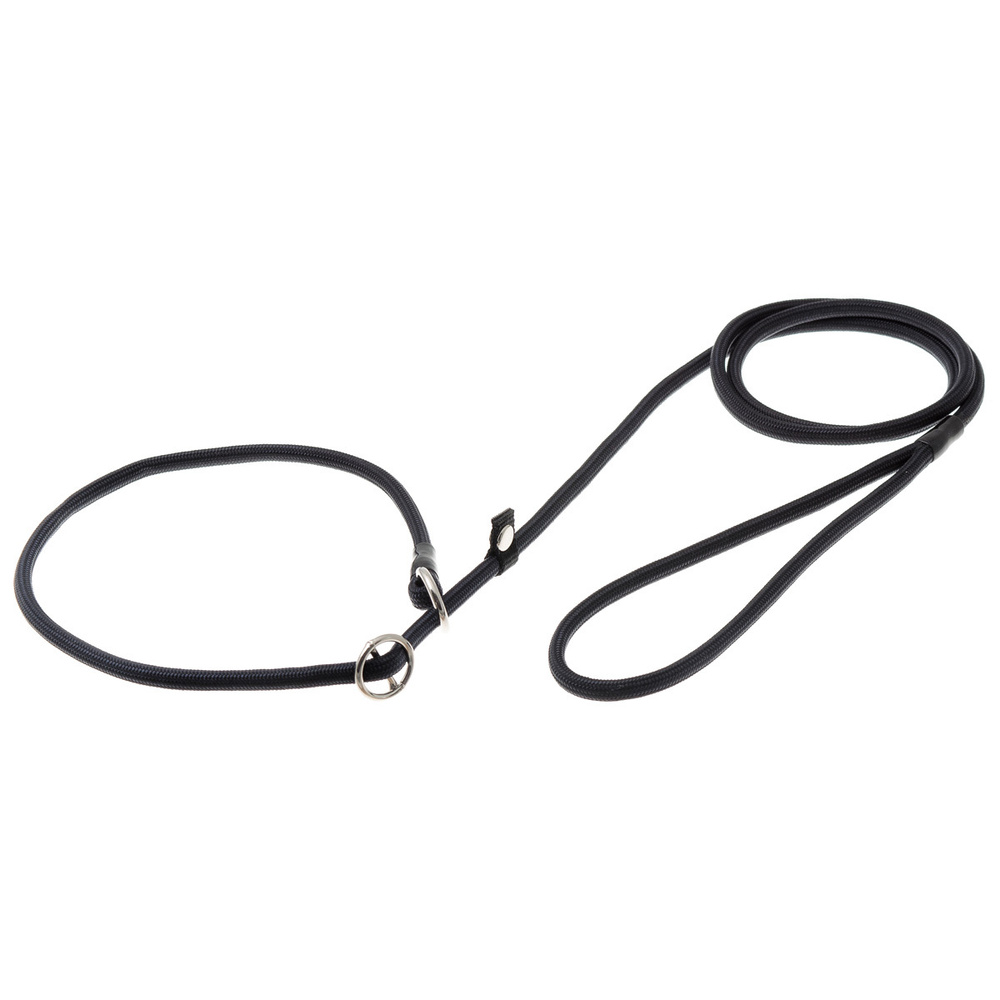 Поводок-удавка с кольцом, стопор+флажок, круглый 6мм*150см (ЧЁРНЫЙ ...