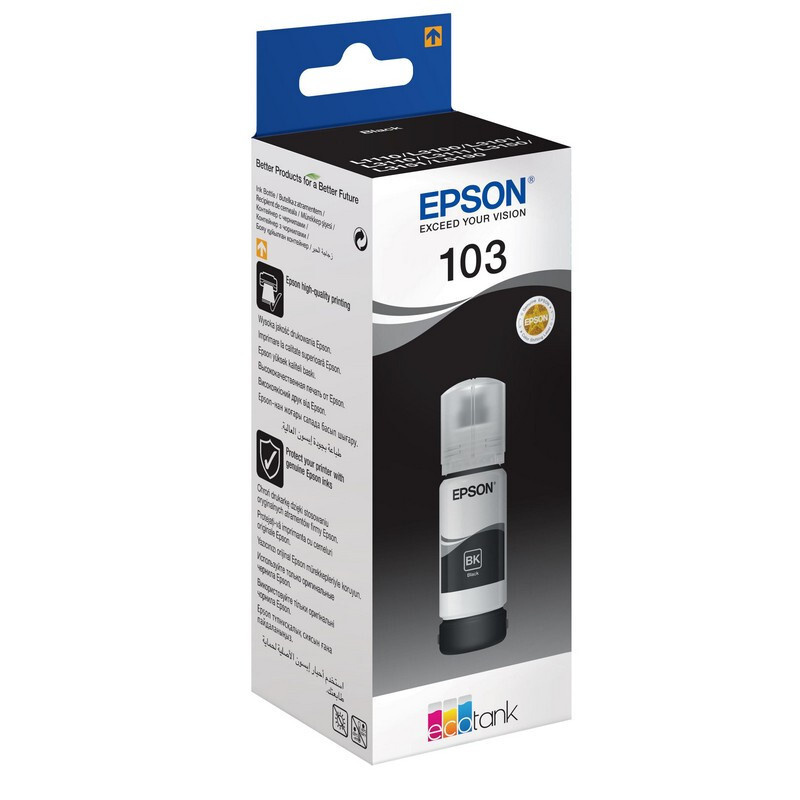 Контейнер с чернилами Epson 103 C13T00S14A черный для L3110/L3150 #1