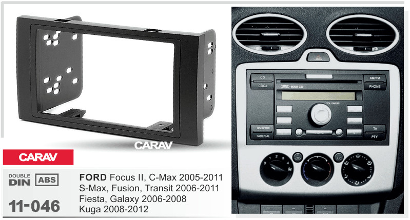 Переходная рамка 2-DIN для FORD Focus, C-Max 2005-11; S-Max, Fusion, Transit 2006-11; Fiesta, Galaxy #1