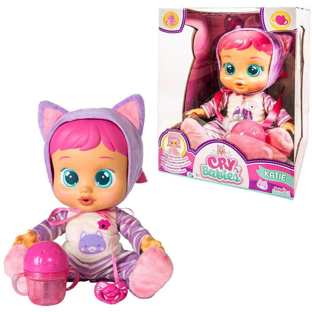 CRY BABIES Плачущий младенец Katie, интерактивная, эл/мех купить с