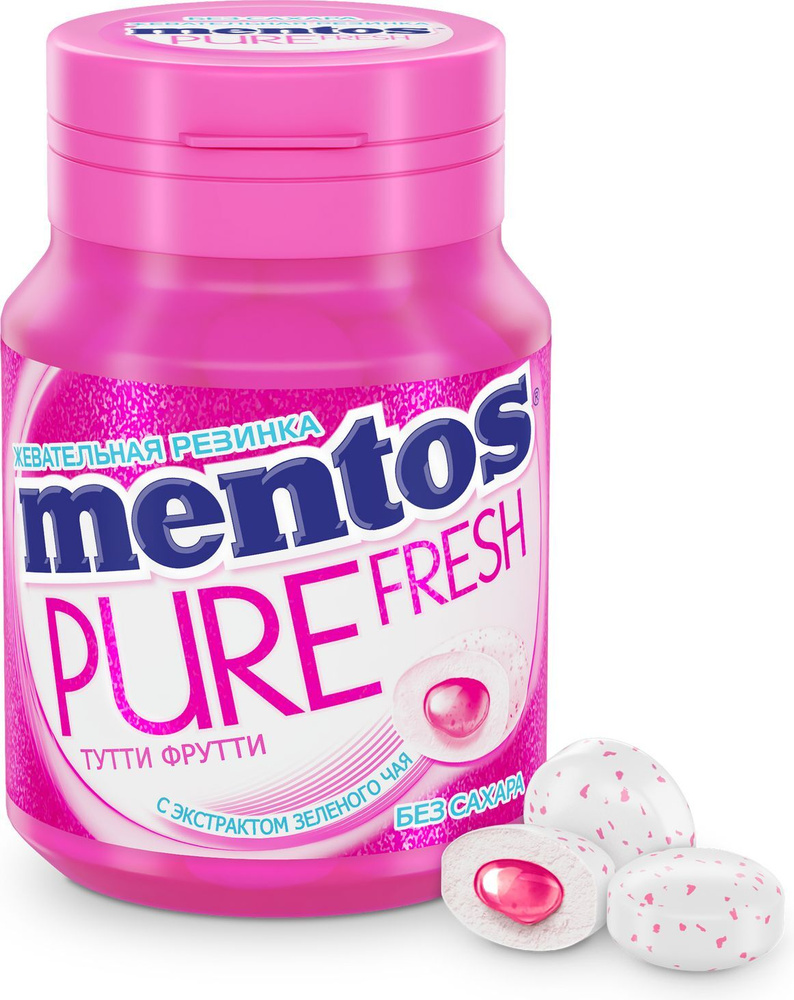 Жевательная резинка Mentos Pure Fresh вкус Тутти-Фрутти, 54 г