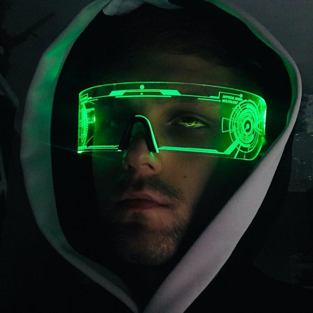 очки cyberpunk светящиеся led светодиодные фото 24