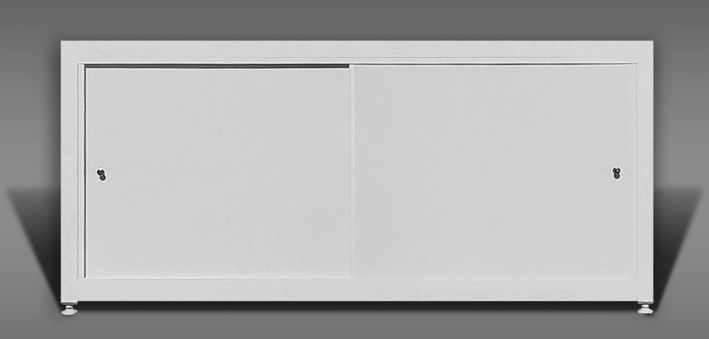 Экран под ванну Акварель 125х47 см белый, с раздвижными дверцами из алюминиевой композитной панели, рама #1