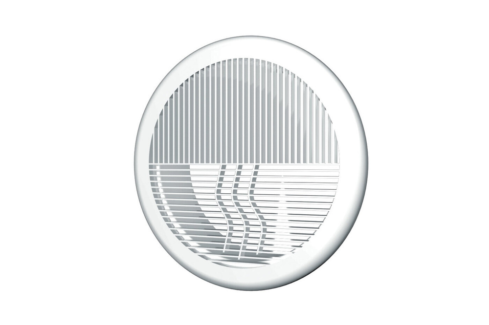 Вентиляционная решетка 100 круглая разъемная с фланцем 10РПКФ белая  #1
