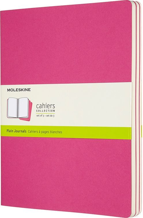 Блокнот без разметки Moleskine Cahier Journal Xlarge, А4, сшитый, 60 л, 2 шт, розовый  #1