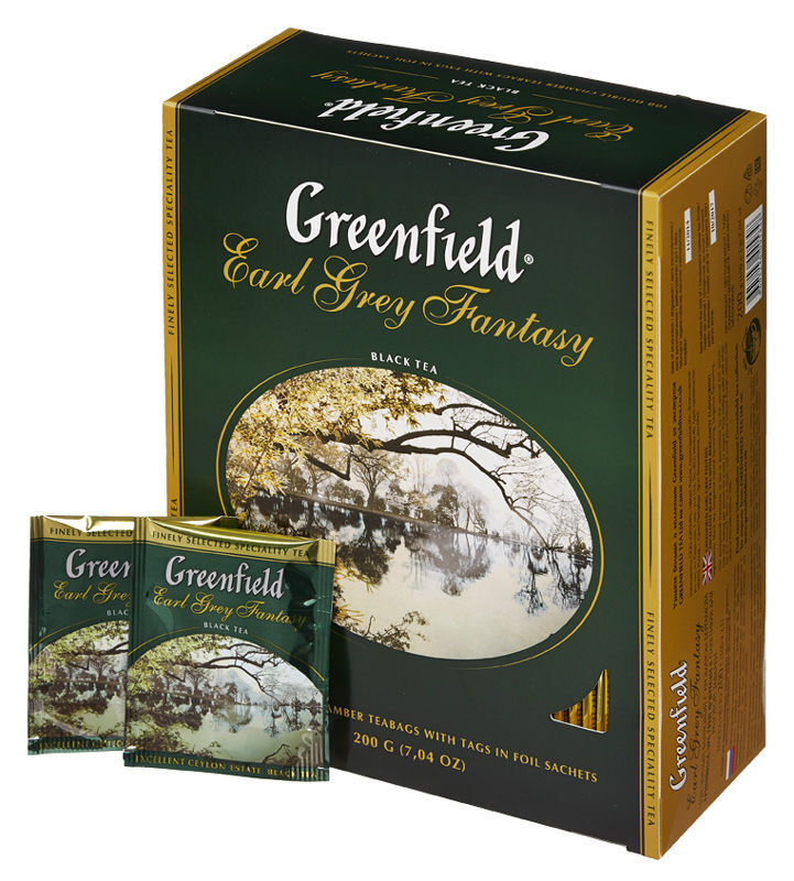 Чай Greenfield Earl Grey Fantasy черный с ароматом бергамота 100 пакетиков по 2 г / Гринфилд  #1