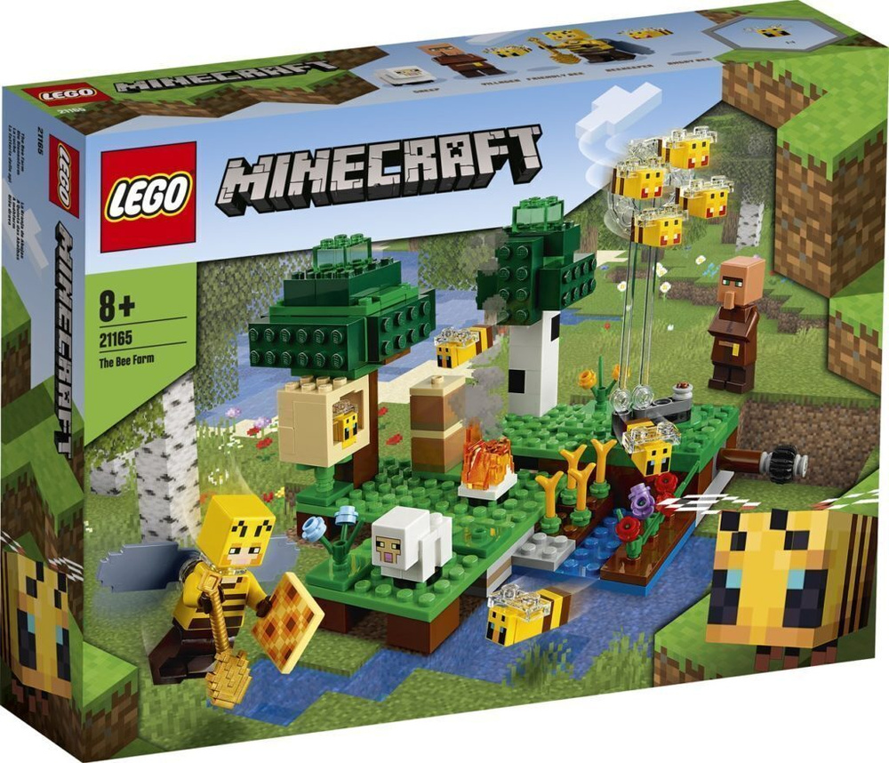 Конструктор LEGO Minecraft Пасека, 238 деталей, 8+, 21165 - купить с  доставкой по выгодным ценам в интернет-магазине OZON (530104339)