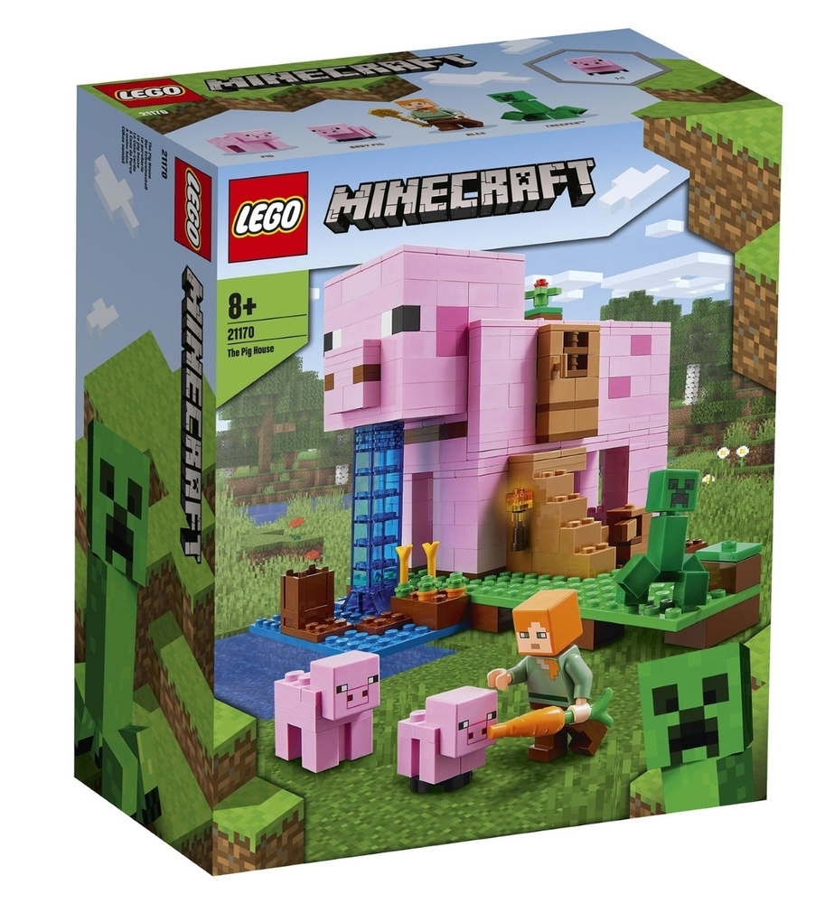 Конструктор LEGO Minecraft 21170 Дом-свинья - купить с доставкой по  выгодным ценам в интернет-магазине OZON (1155784827)