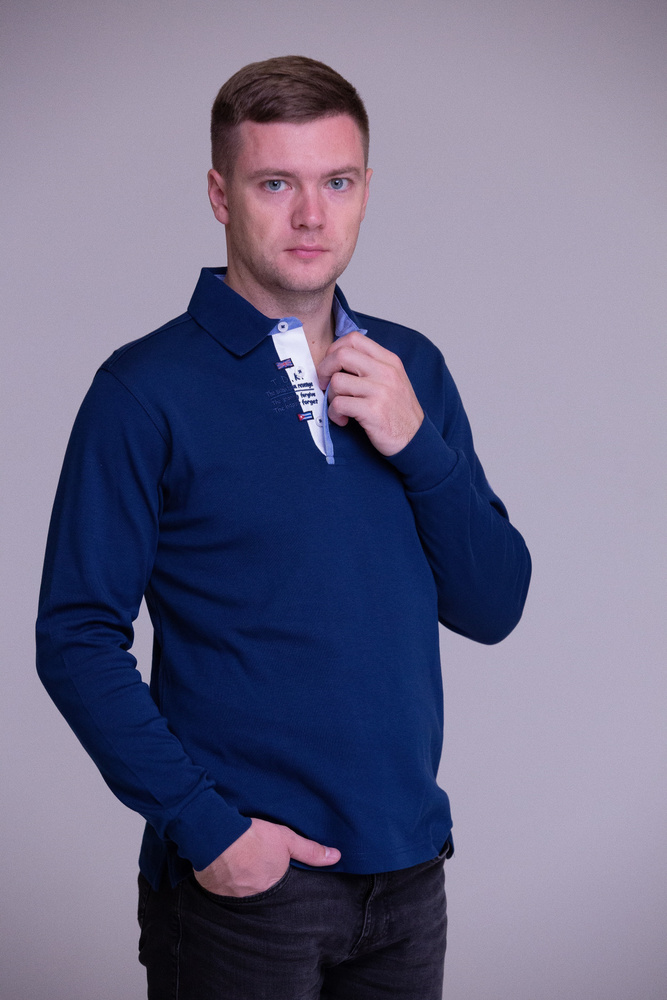 Поло ТД Коллекция, размер 52, цвет синий, 100%хлопок - купить по ...