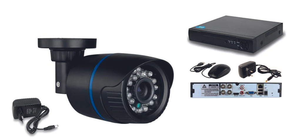 Готовый AHD комплект видеонаблюдения на 1 уличную камеру 2мП Full HD 1080P c ИК подсветкой до 20м  #1