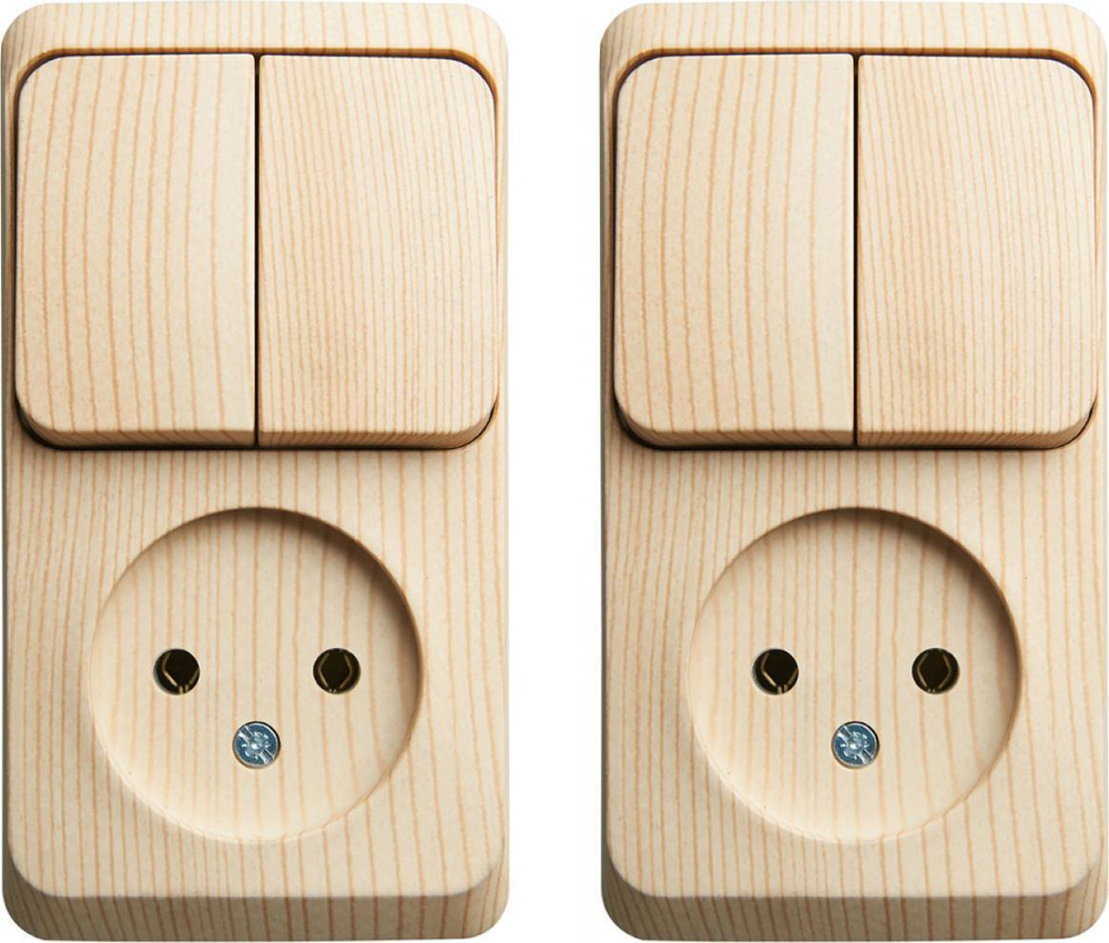 Блок Schneider Electric Этюд с двухклавишным выключателем и розеткой ...