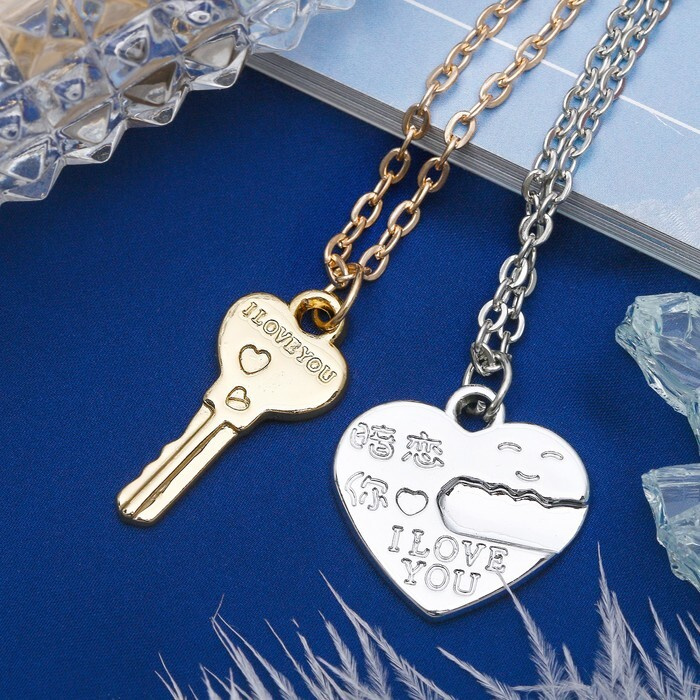 Кулоны "Неразлучники", ключик от сердца, 45 см - купить с доставкой по ...