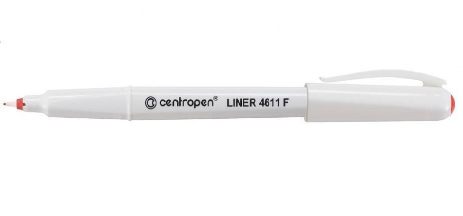 Ручка капиллярная Centropen Liner (0.3мм, трехгранный захват, корпус белый) красная (4611/1К)  #1