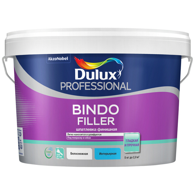 шпатлевка готовая DULUX Bindo Filler финишная 5кг #1