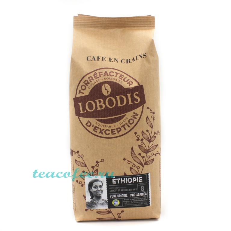 Кофе Lobodis ETHIOPIE Pure Origine/ Pur Arabica в зернах, 1000 гр. 8/12 интенсивной обжарки  #1