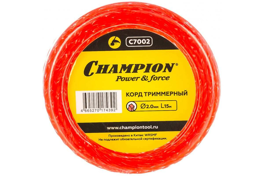 Корд триммерный (леска) CHAMPION Twisted Square 2.0мм* 15м (витой квадрат) C7002  #1