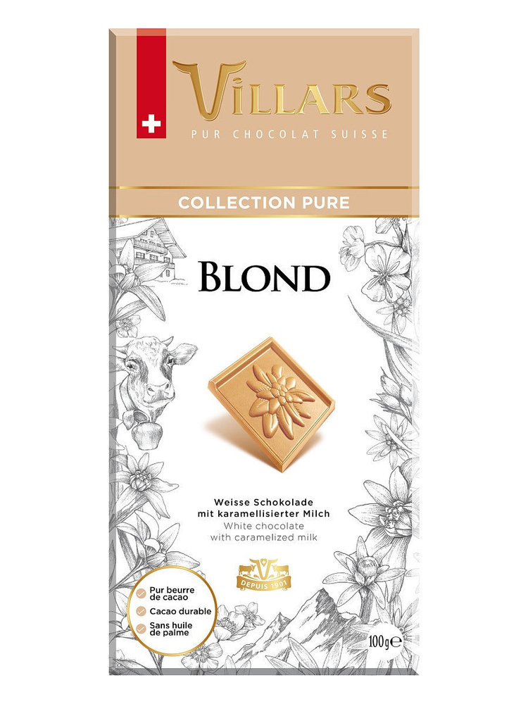 Villars белый шоколад с карамелизованным молоком 100г (Швейцария)  #1