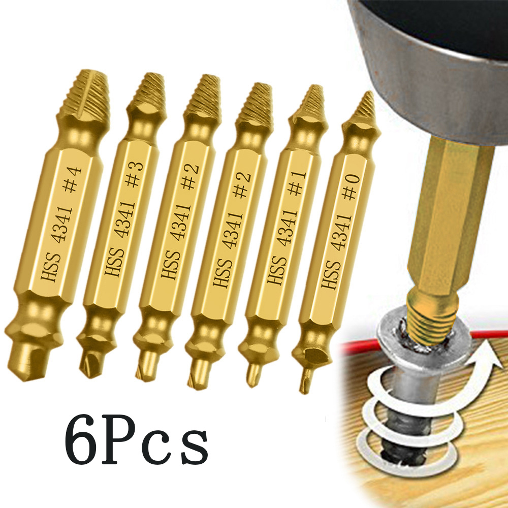 6 шт набор сверл для извлечения поврежденных винтов, экстрактор для ...