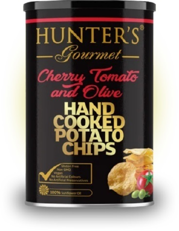 Картофельные чипсы натуральные, приготовленные вручную Hunter's Gourmet "Черри и Оливки", 150г  #1