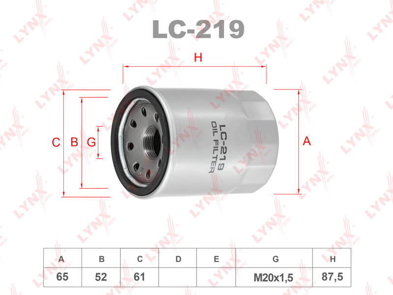 LYNXauto Фильтр масляный арт. 1LNLC-219_31 #1