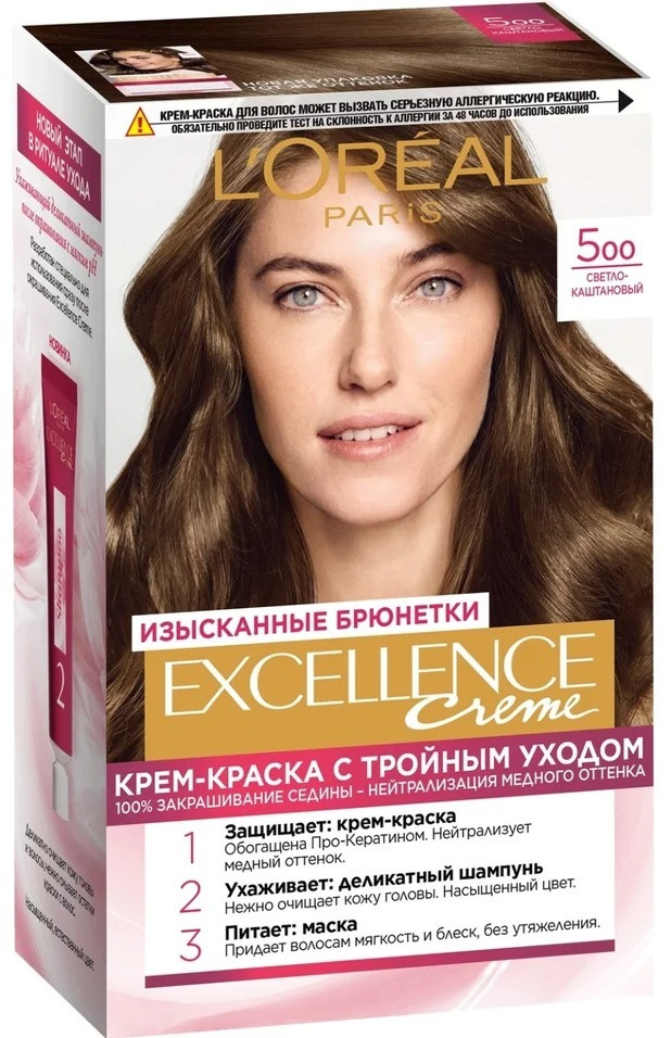 Крем-краска для волос Loreal Paris Excellence Creme Светло-каштановый ...