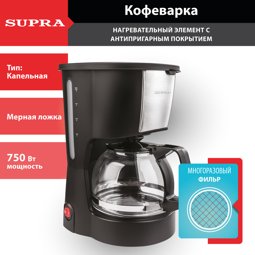 Капельная кофеварка профессиональная SUPRA CMS-0610 600мл с ...