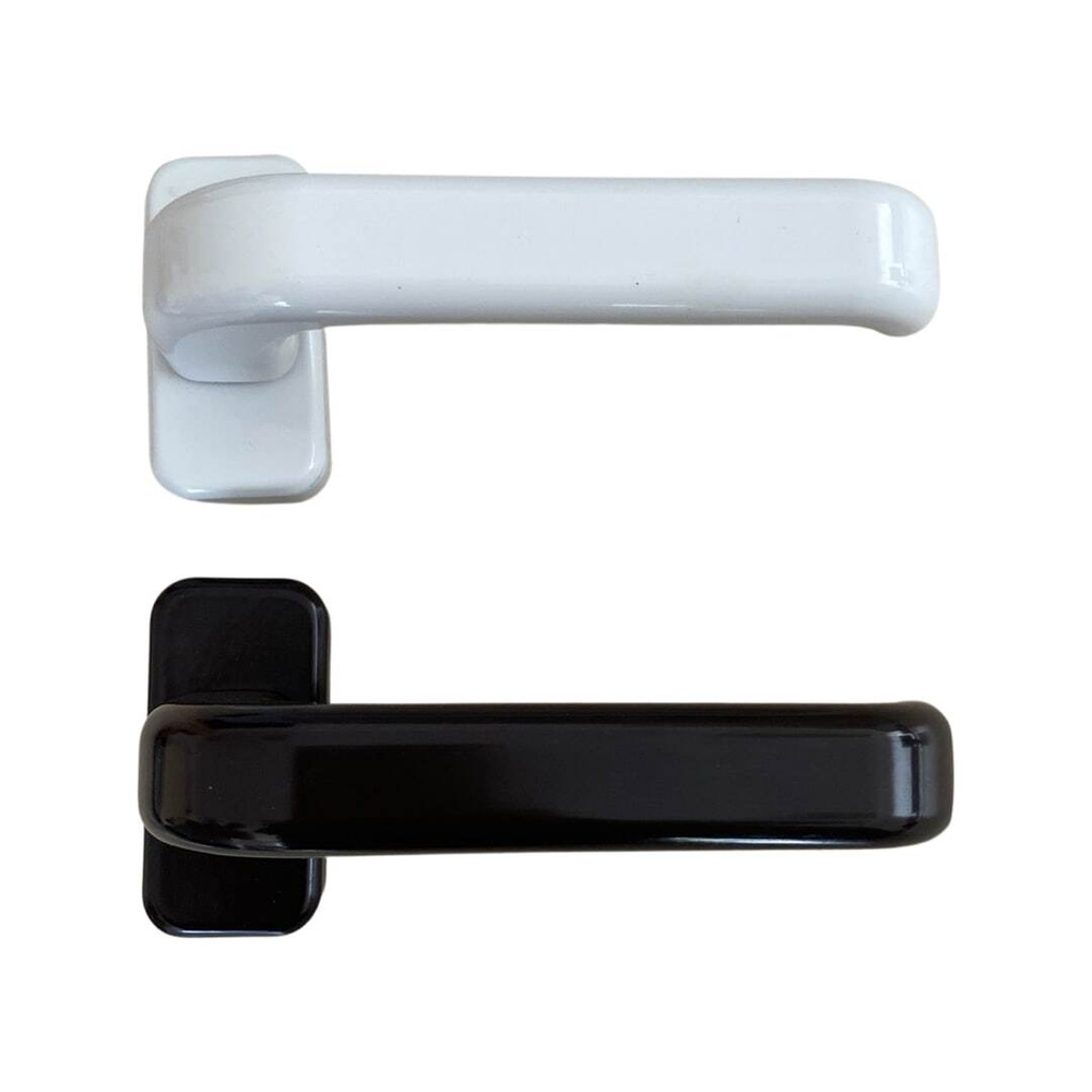 Гарнитур нажимной раздельный для пластиковых и алюминиевых дверей, белый-коричневый  #1