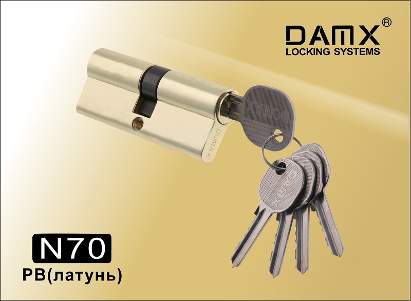 Цилиндровый механизм DAMX простой ключ N 70 кл-кл золото (35*35)  #1
