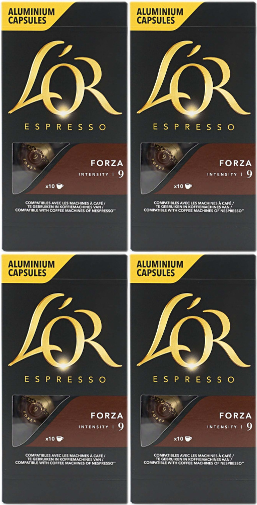 Кофе L'OR Espresso Forza молотый в капсулах 5,2 г 10 шт, комплект: 4 упаковки по 52 г  #1