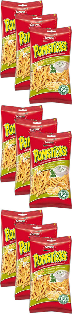 Чипсы картофельные Lorenz Pomsticks сметана и специи 100 г в упаковке ...